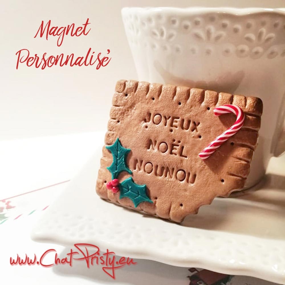 Sélection de magnets faits main en biscuit, cœur et rondin de bois personnalisables